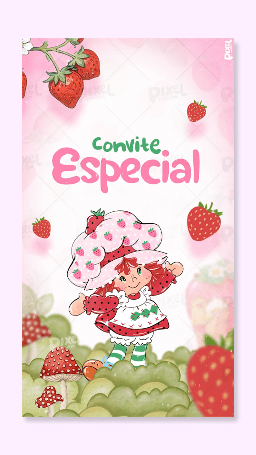 Convite Animado Quintal Da Moranguinho Vintage