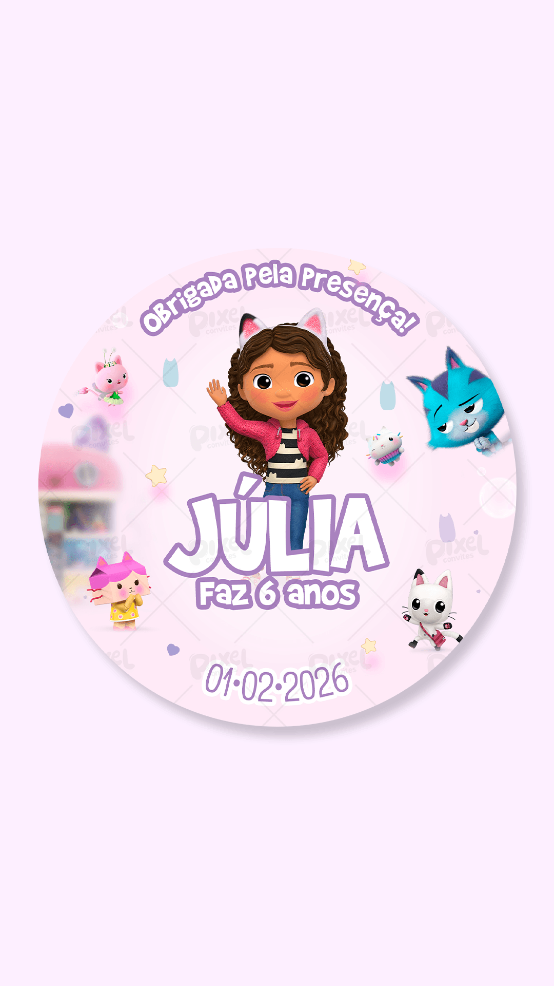 Tag Redonda Casa Mágica Da Gabby Dia de Diversão