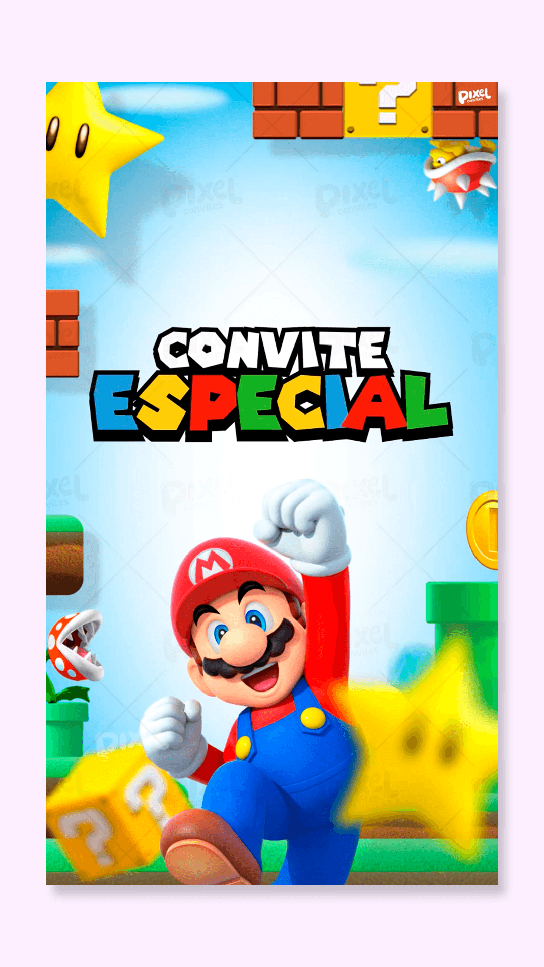 Convite Animado Super Mario
