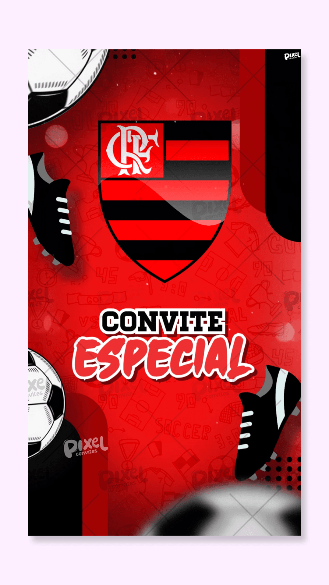 Convite Animado Flamengo Saudações Rubro Negras