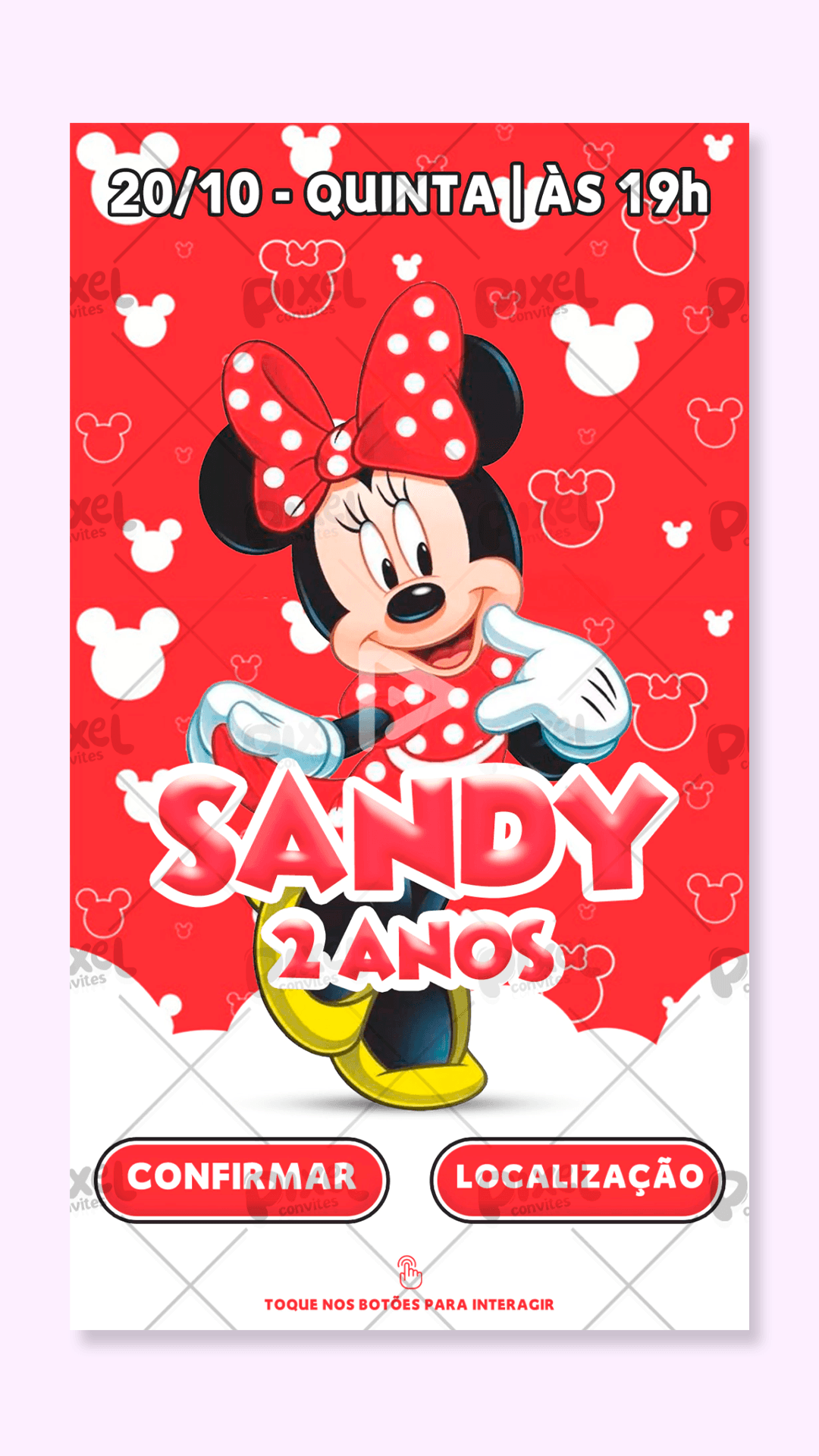 Convite Interativo Minnie Vermelha