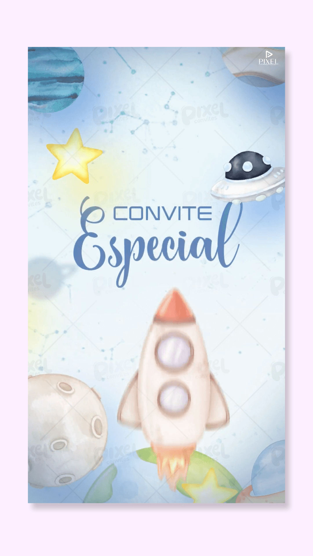 Convite Animado Astronauta Uma Aventura Espacial