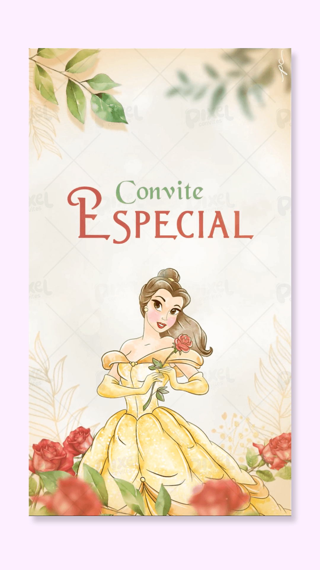 Convite Animado O Reino Da Bela E A Fera