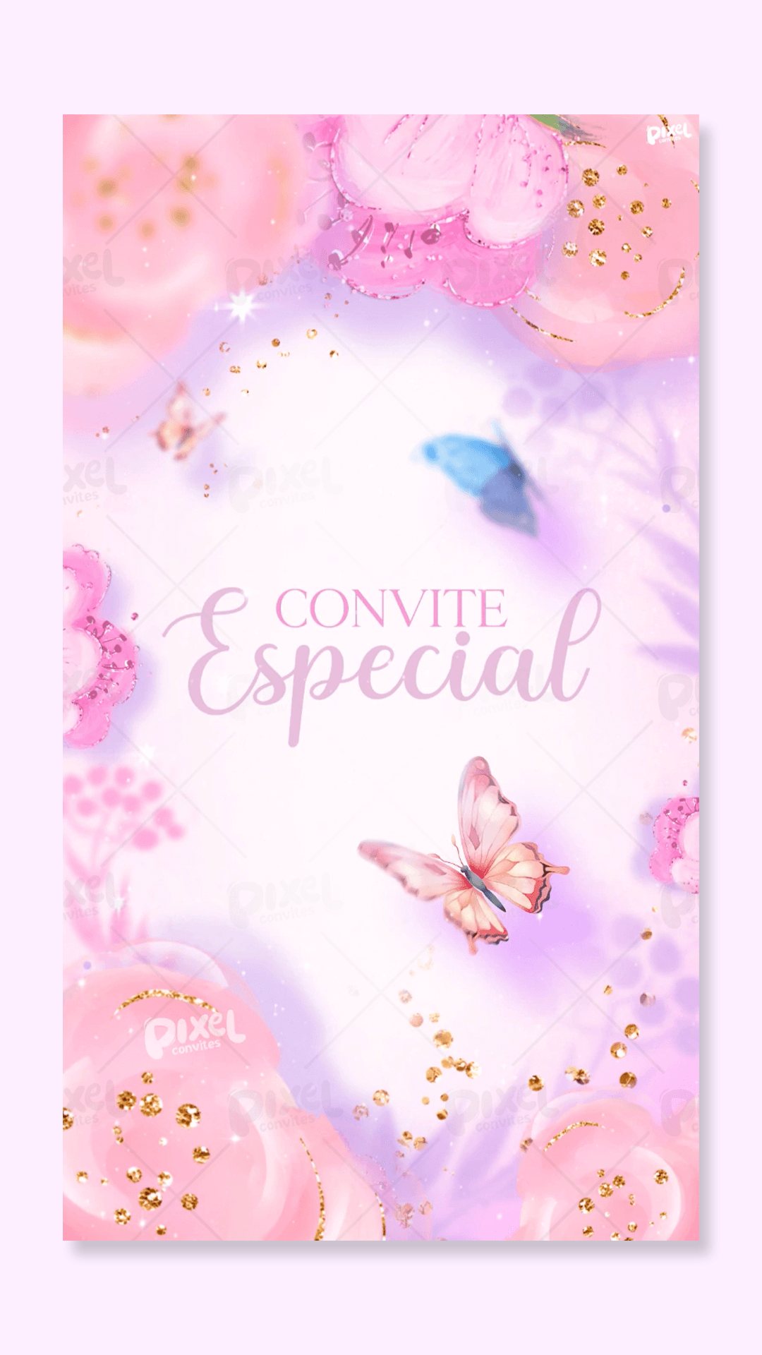 Convite Animado Jardim Encantado Uma Nova Flor No Jardim