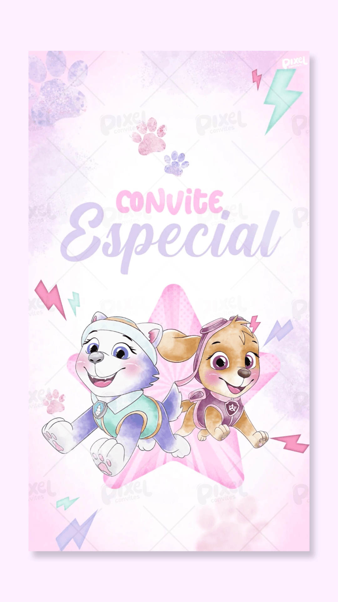 Convite Animado Aventura Com Skye E Everest