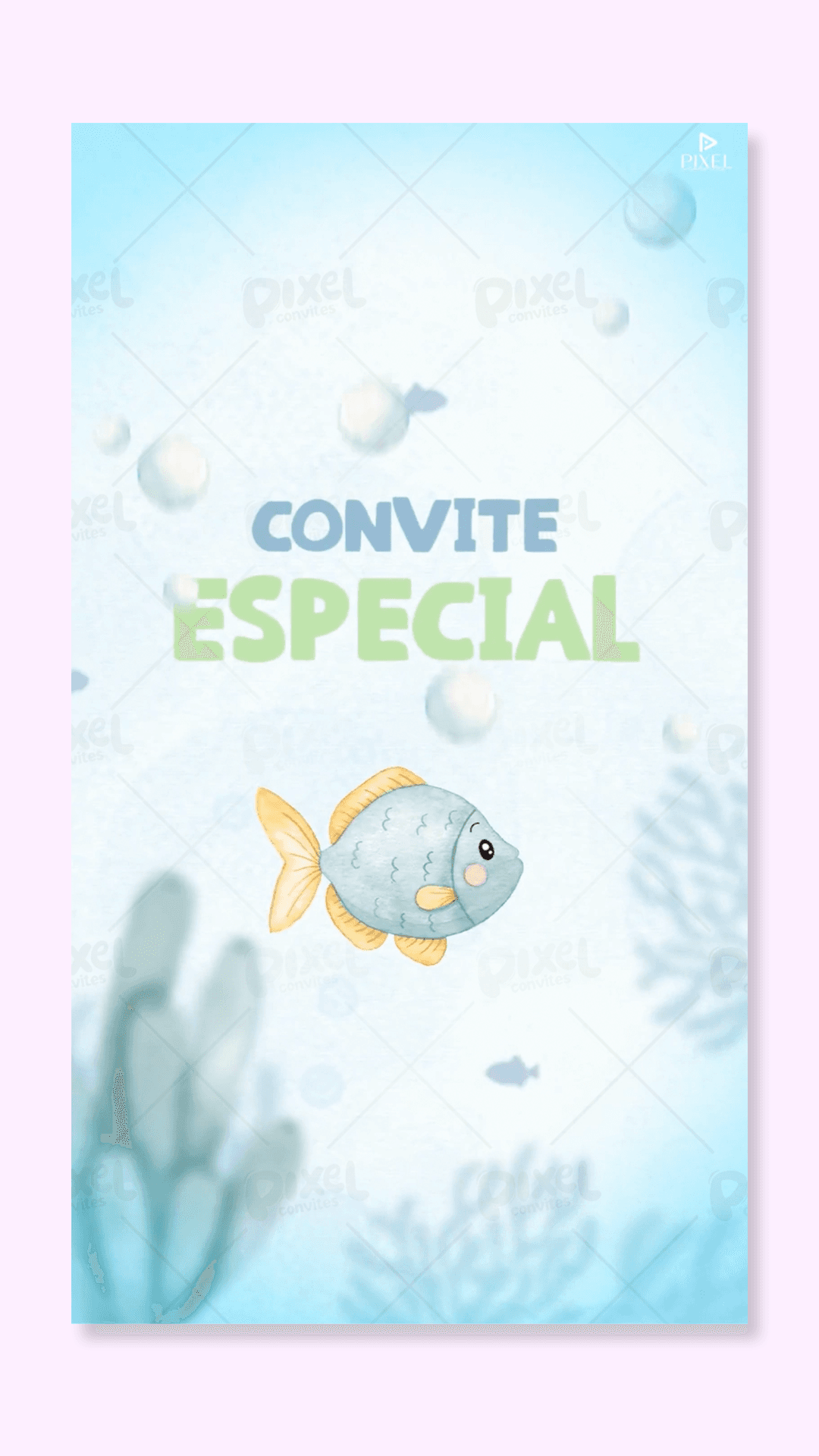 Convite Animado Aventura No Fundo Do Mar - Menino