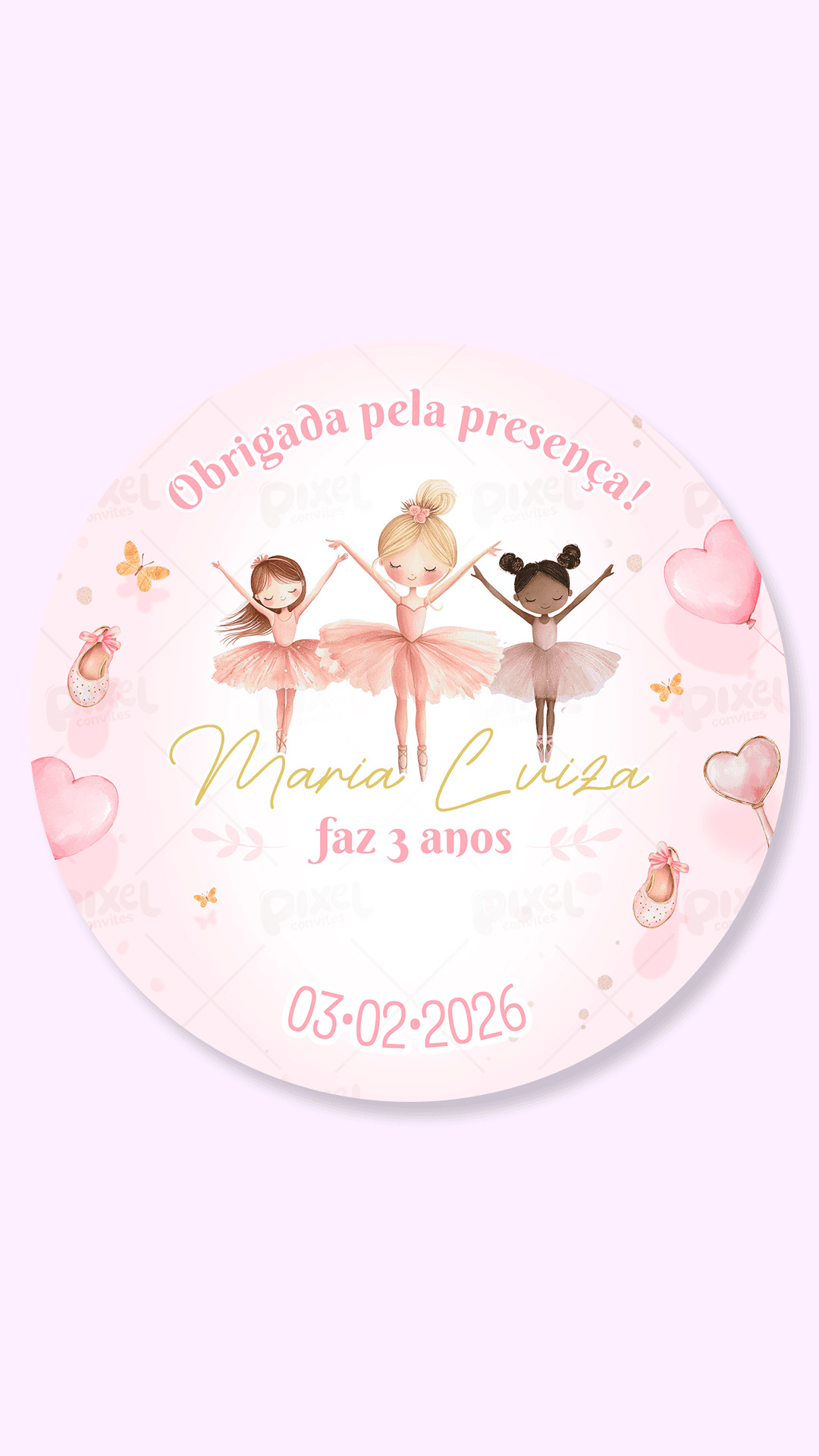 Tag Redonda Minha Pequena Bailarina