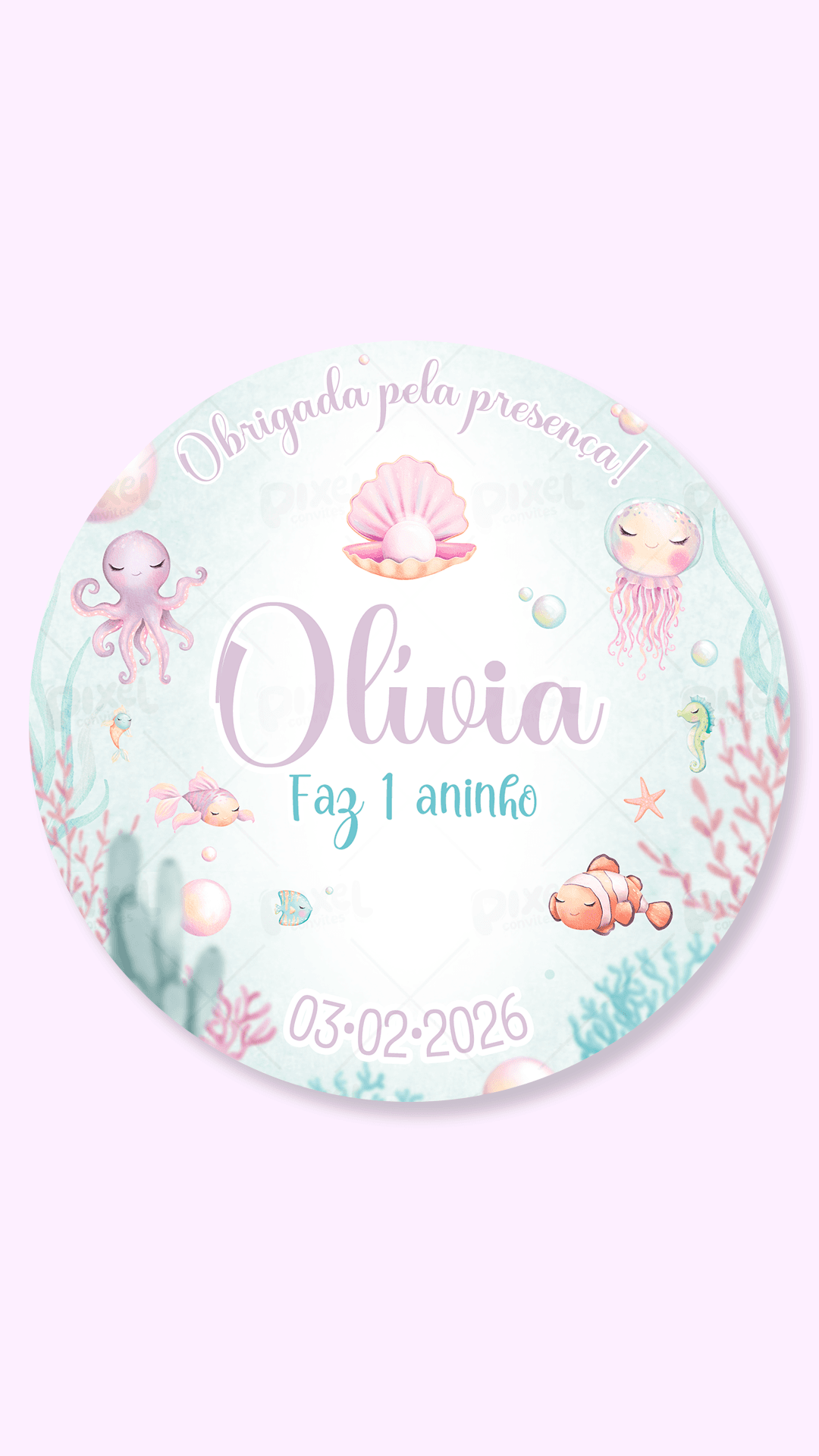 Tag Redonda Aventura No Fundo Do Mar - Menina