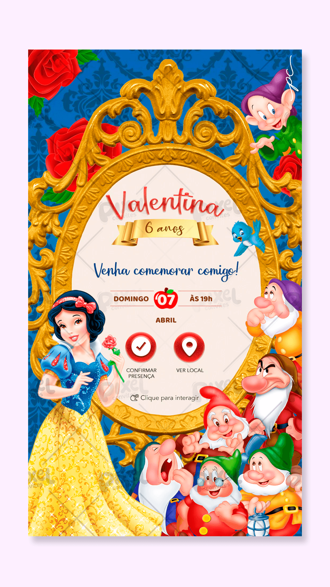 Convite Interativo A Branca de Neve