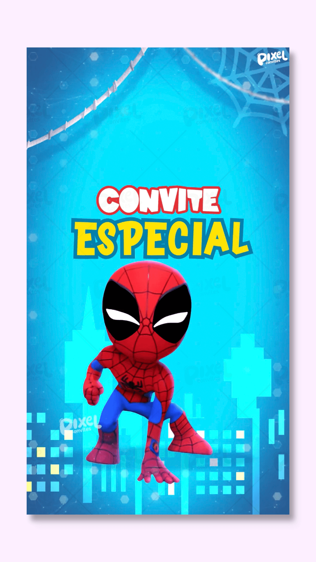 Convite Animado O Espetacular Homem-Aranha Baby