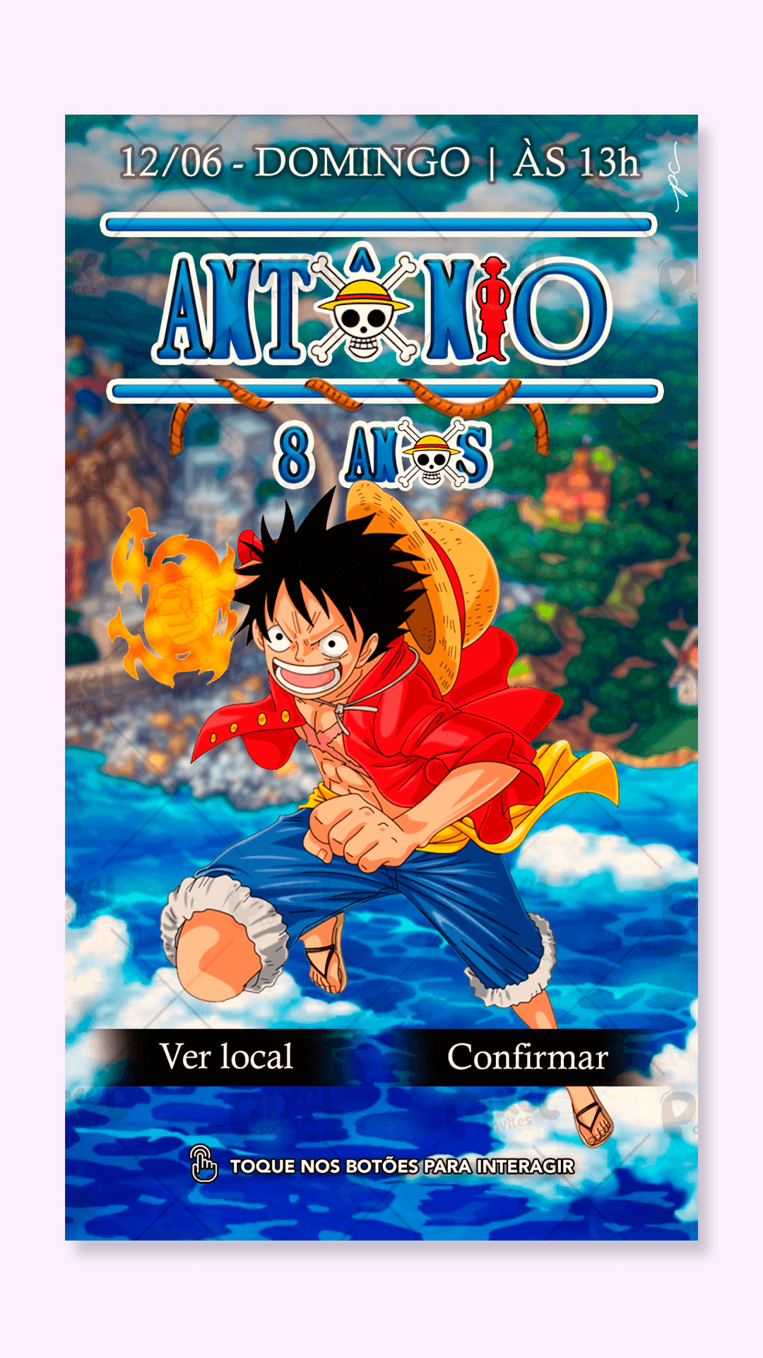 Convite Interativo One Piece