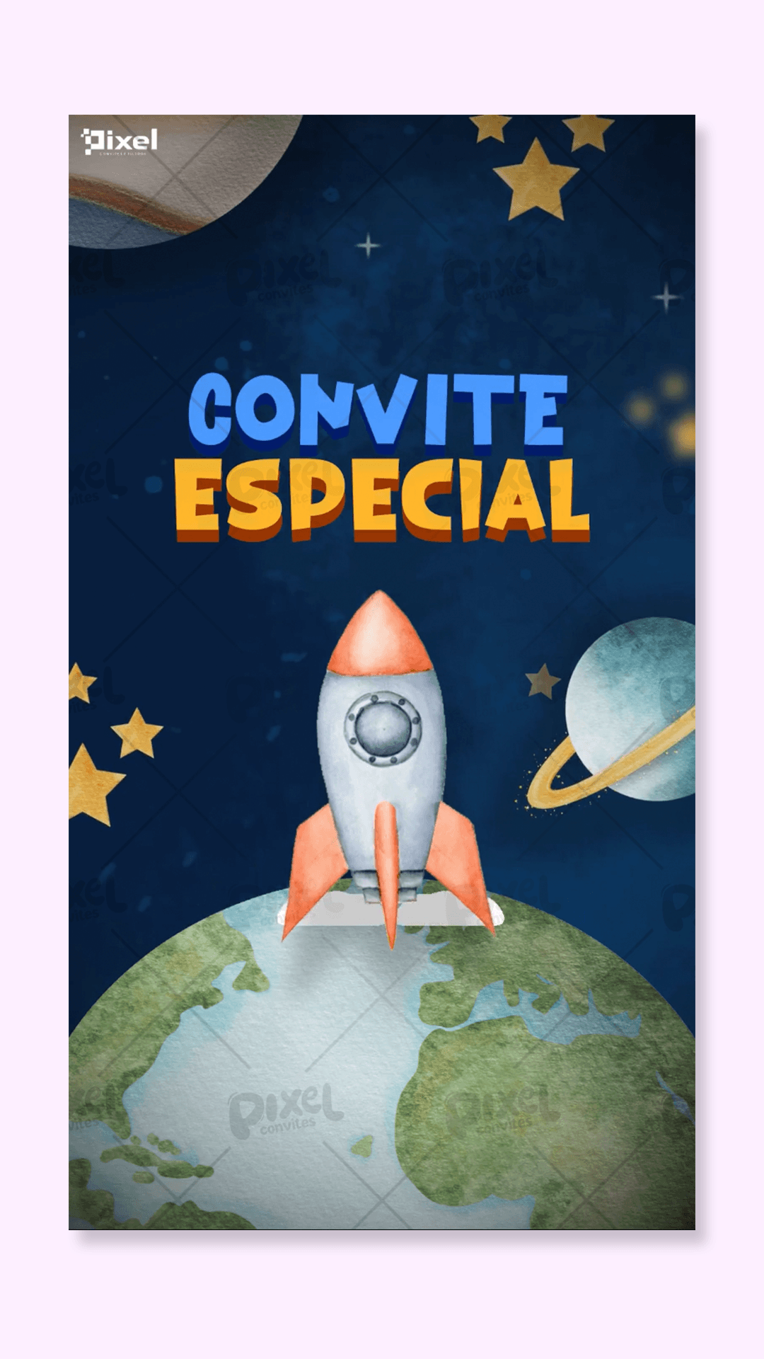 Convite Animado Astronauta Aventureiro