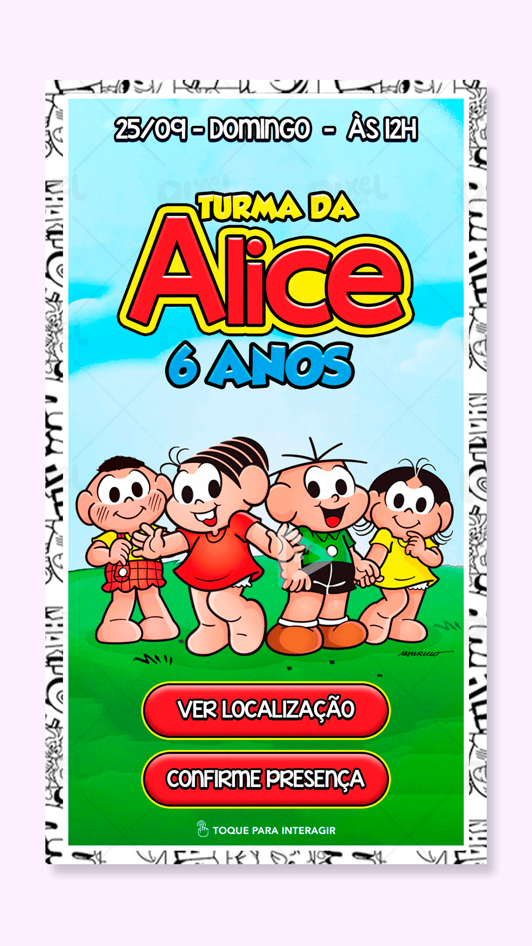 Convite interativo Turma da Mônica