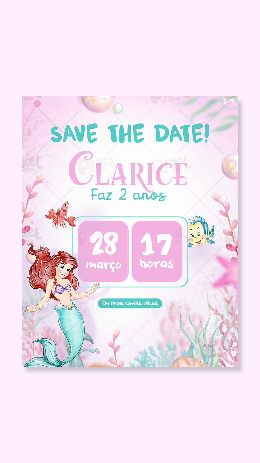 Save The Date A Pequena Sereia Ariel