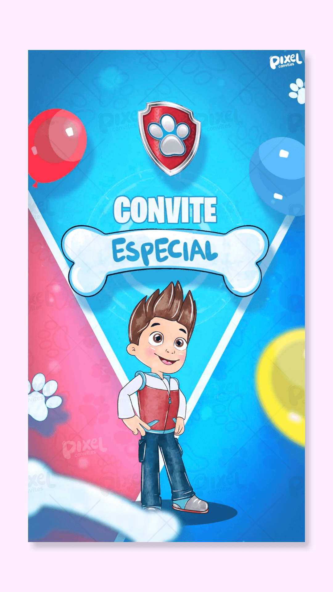 Convite Animado Patrulha Canina Missão Aniversário