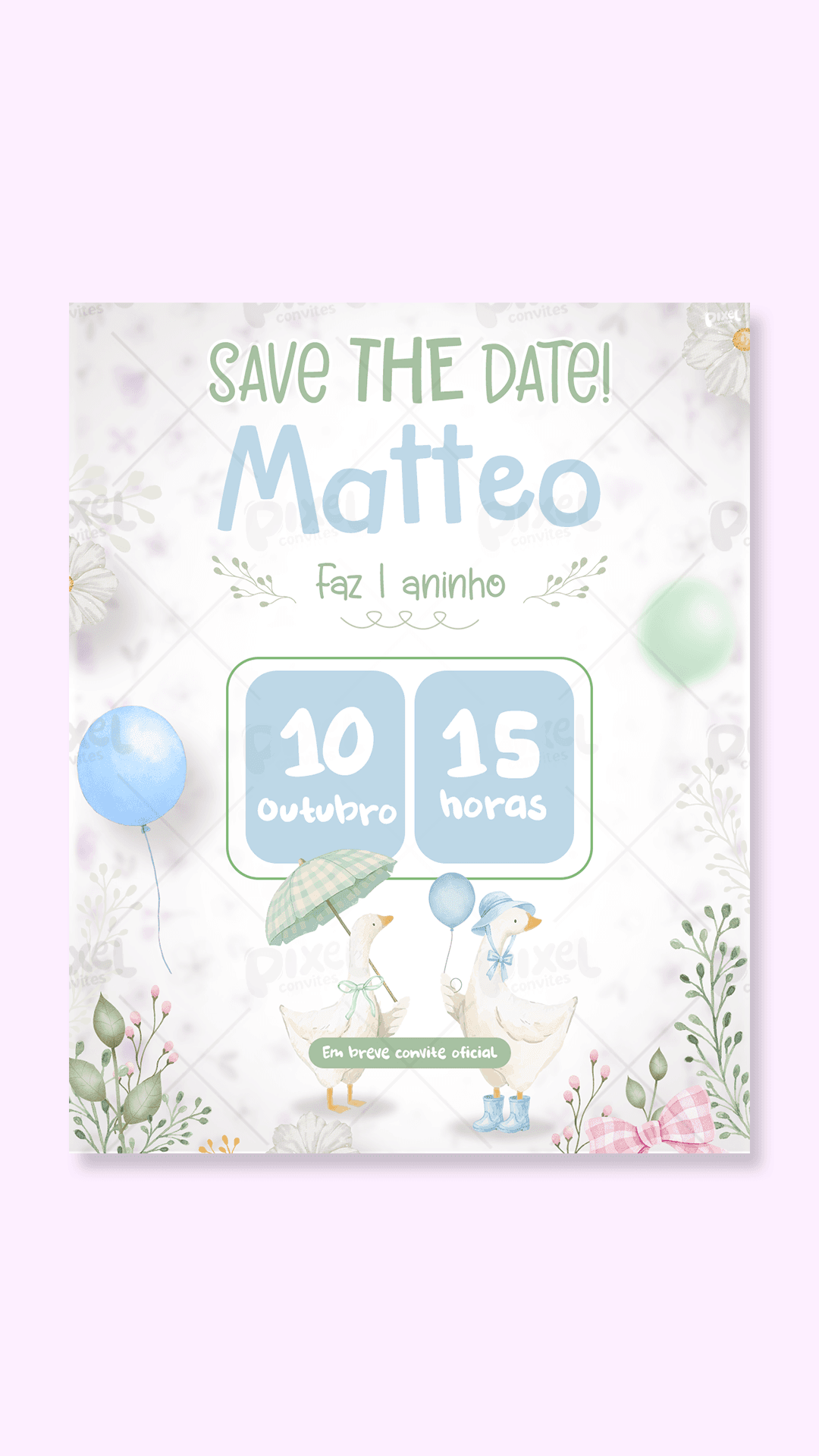 Save The Date Silly Goose A Festa Dos Gansos - Menino
