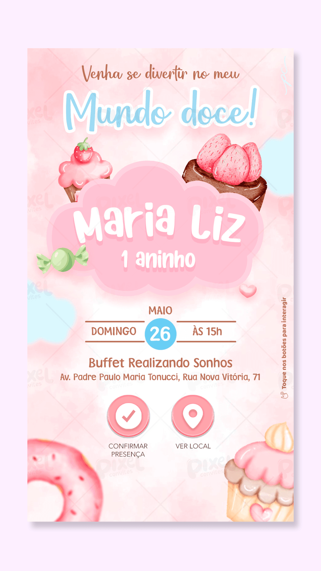 Convite Interativo A Doceria Aquarela