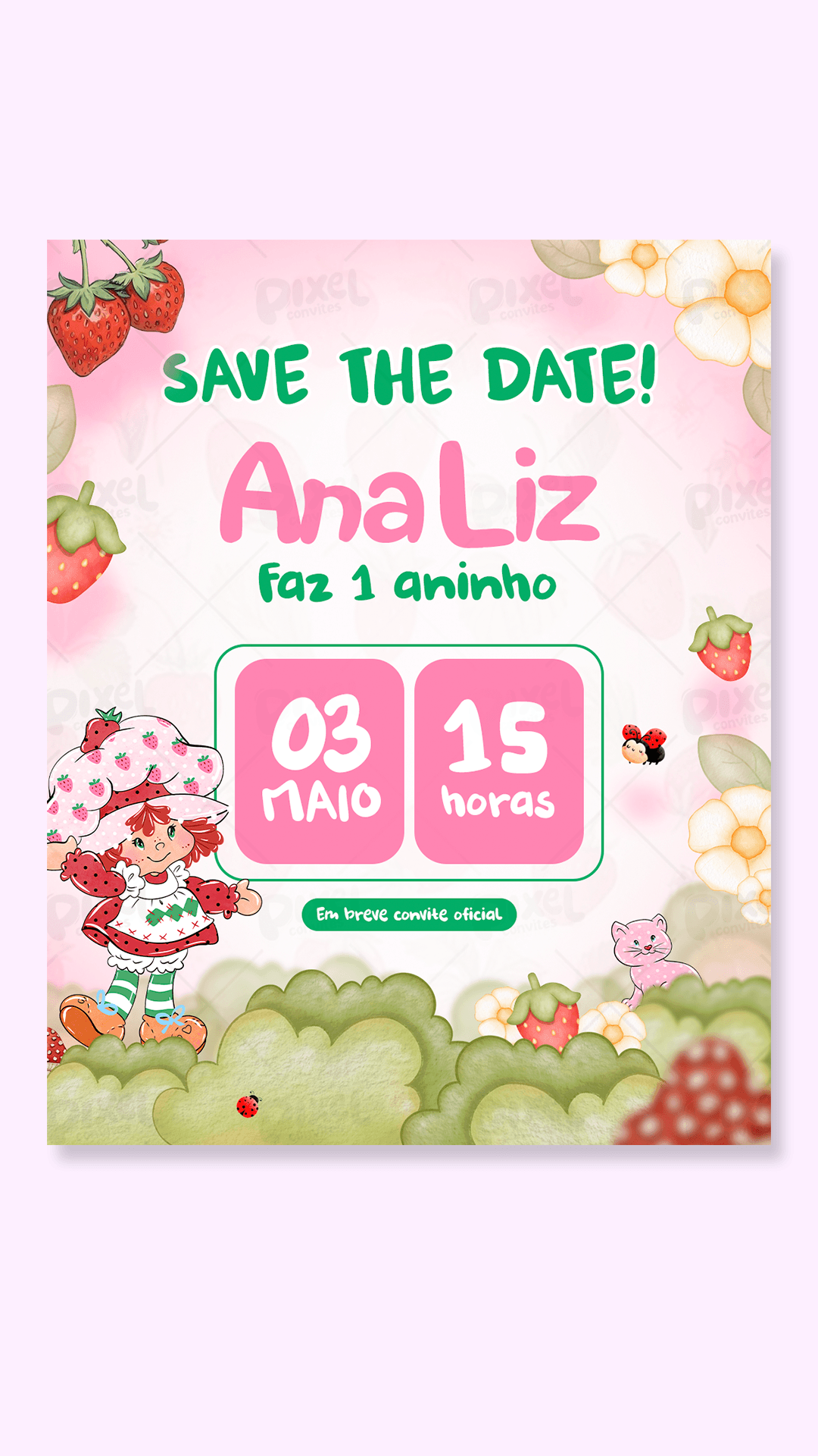 Save The Date Quintal Da Moranguinho Vintage