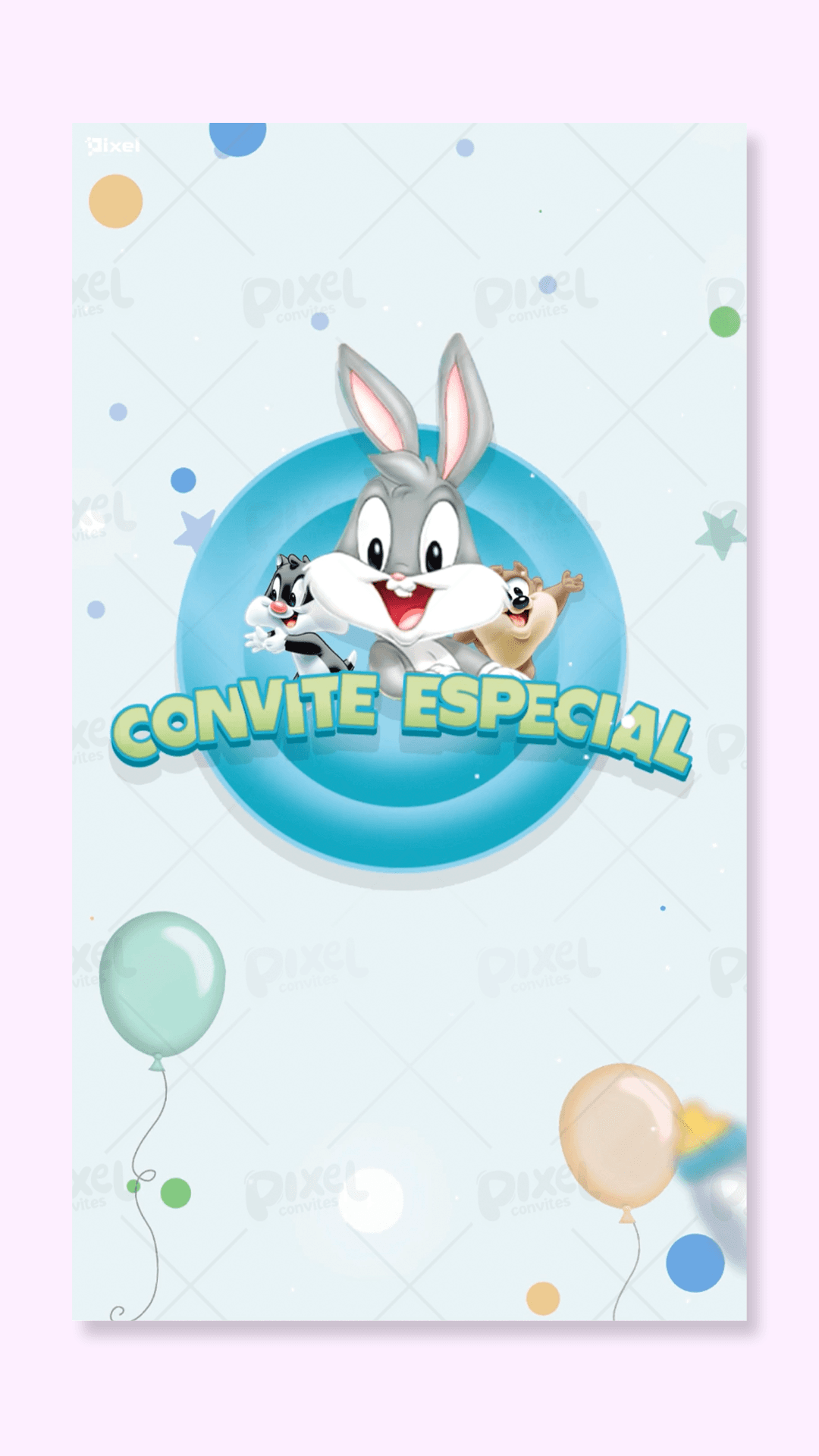 Convite Animado Baby Looney Tunes - Menino