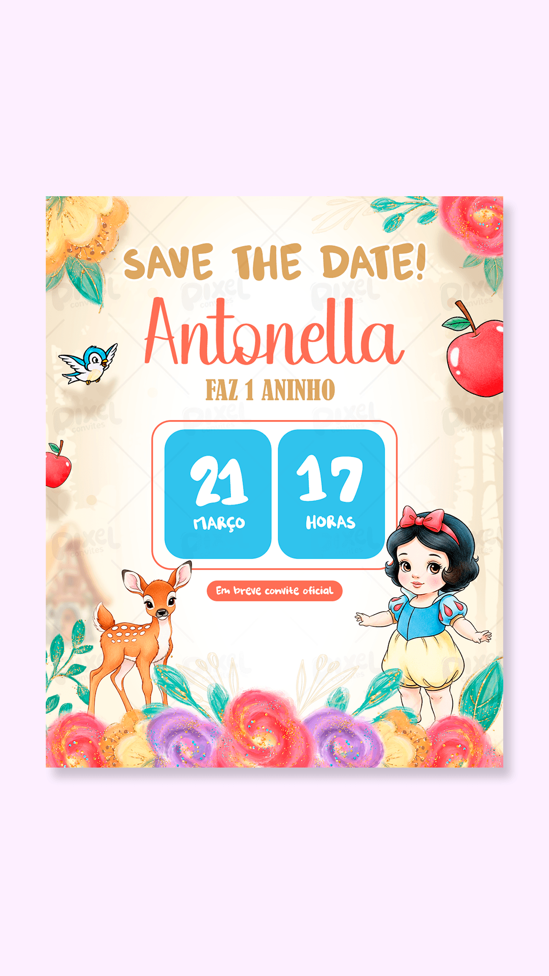 Save The Date Branca De Neve Baby O Início De Um Reinado