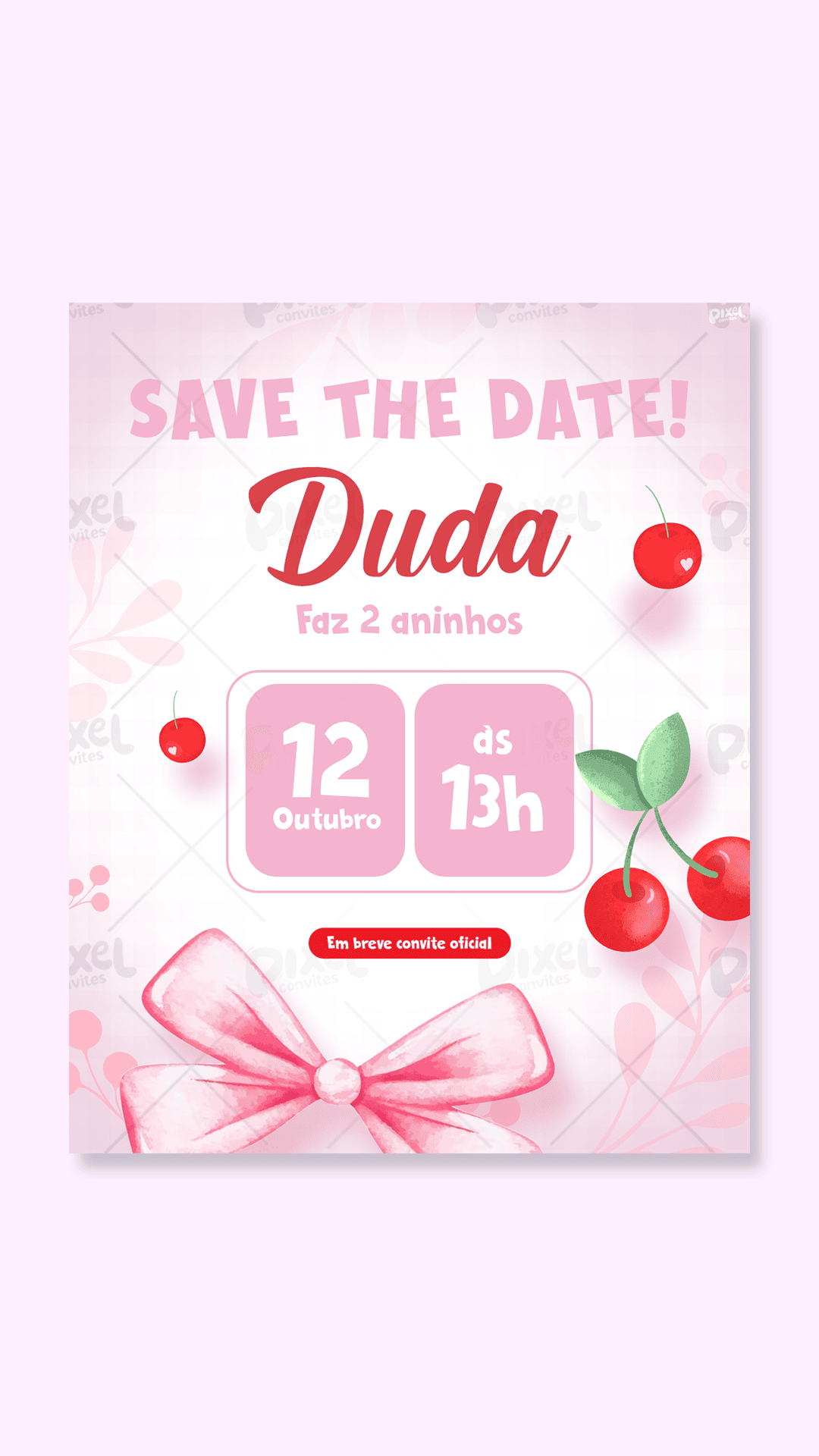 Save The Date Cerejas e Laços