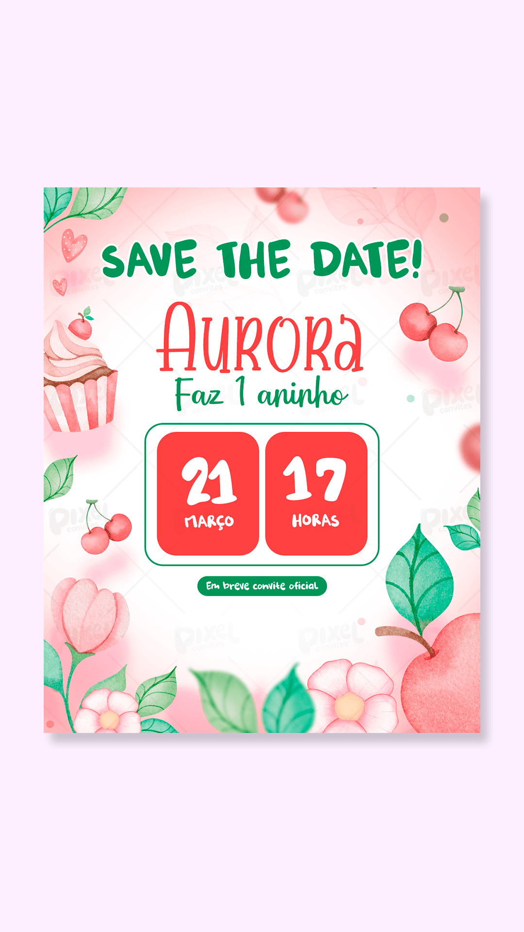 Save The Date Minha Pequena Cerejinha