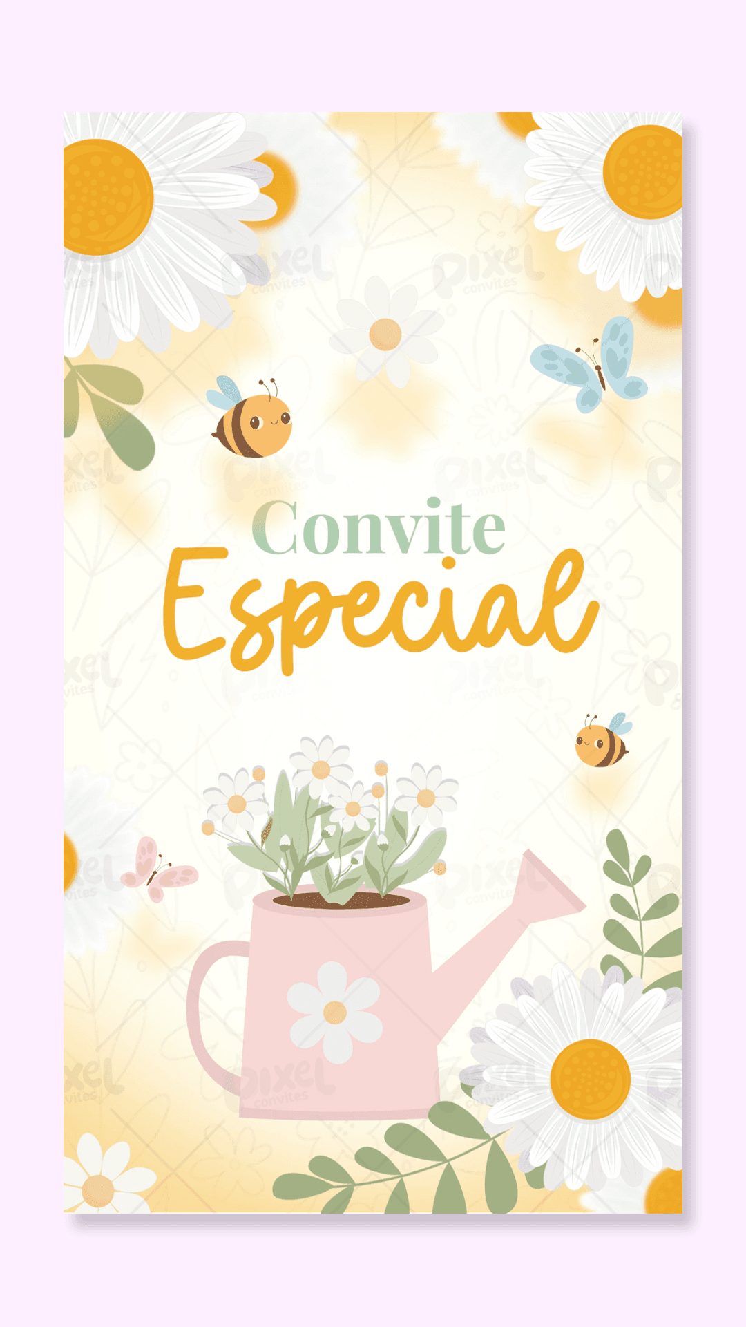 Convite Animado Jardim Das Margaridas