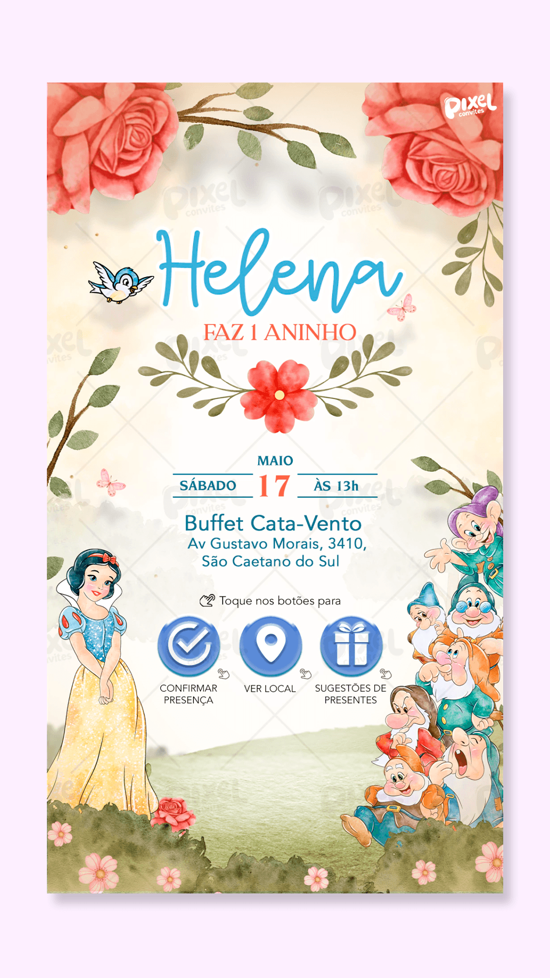 Convite Interativo Bosque Da Branca De Neve