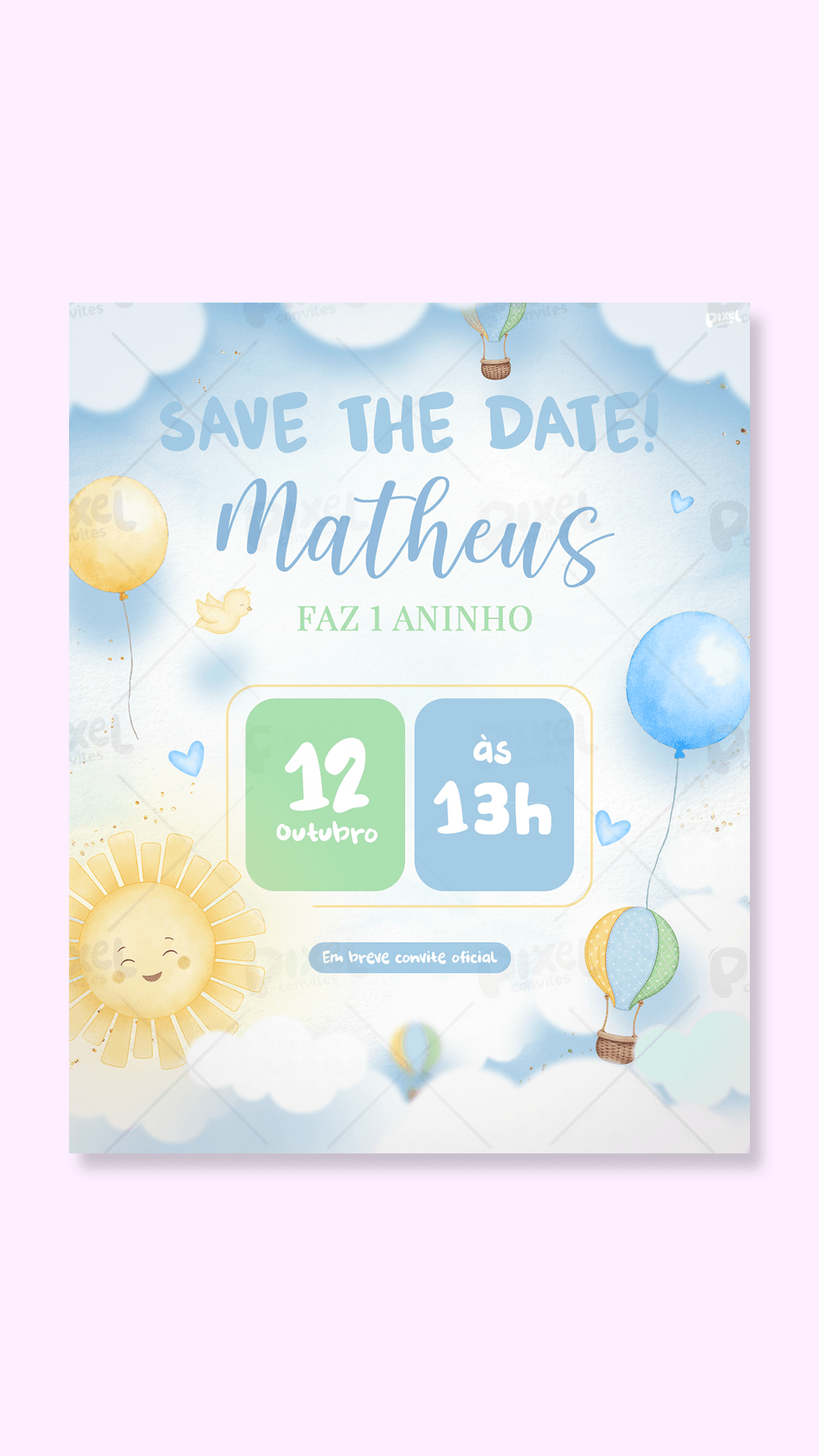 Save The Date 365 Dias De Sorrisos - Menino
