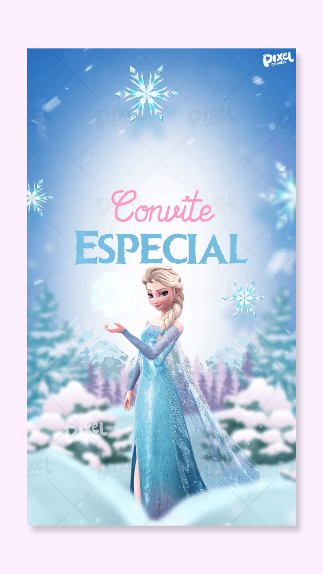 Convite Animado Frozen Uma Aventura Congelante