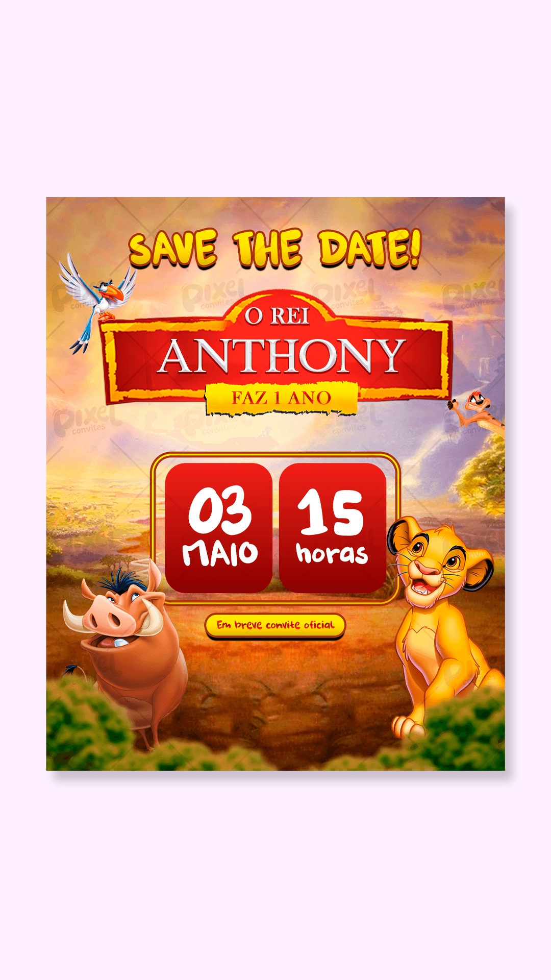 Save The Date Simba O Rei Leão
