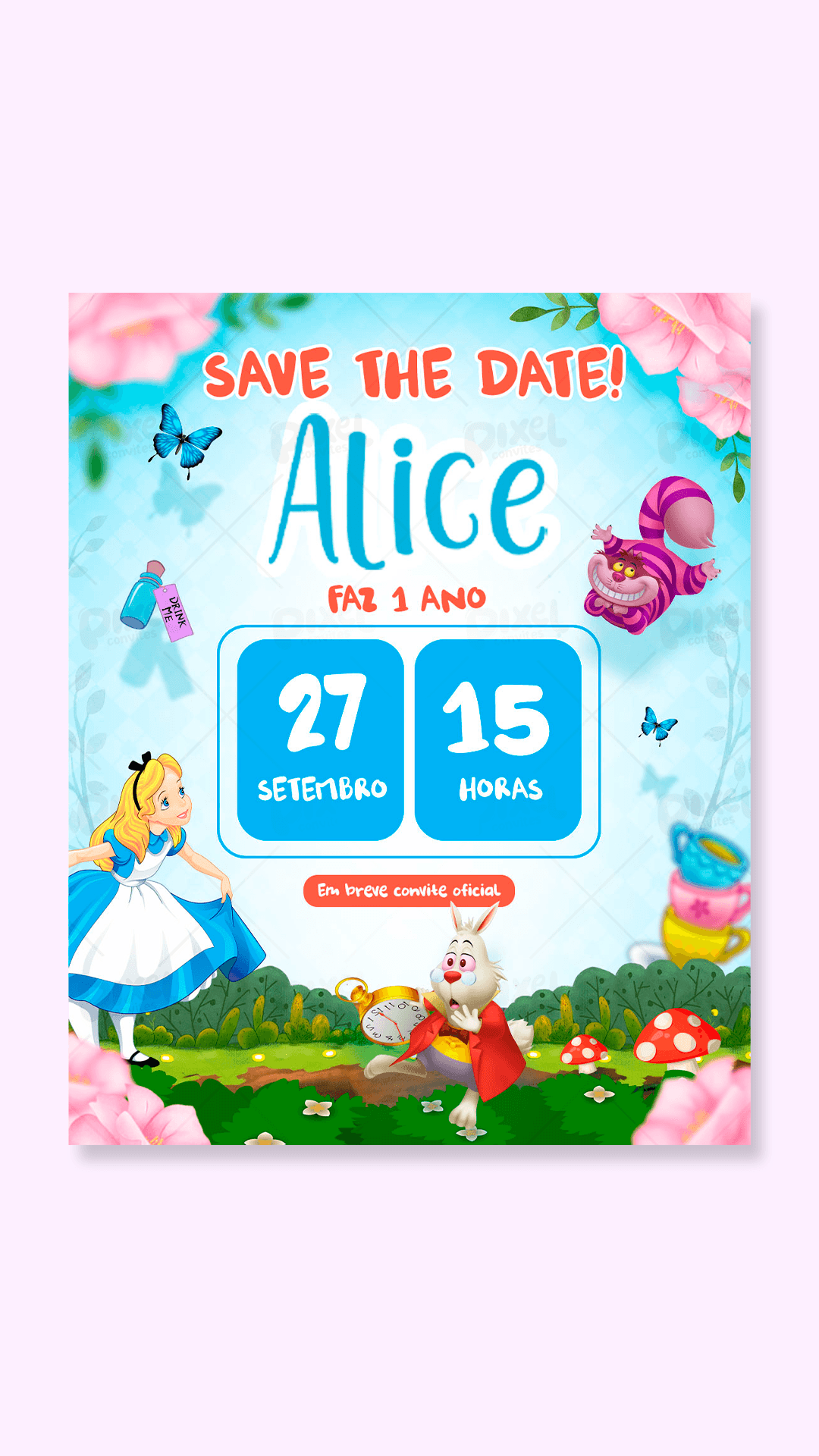 Save The Date Aventura De Alice No País Das Maravilhas