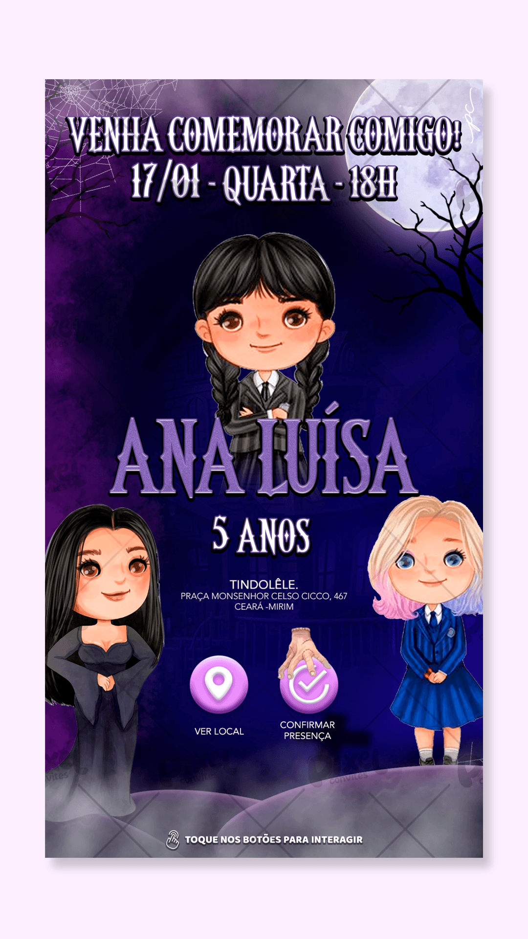 Convite Interativo Wandinha