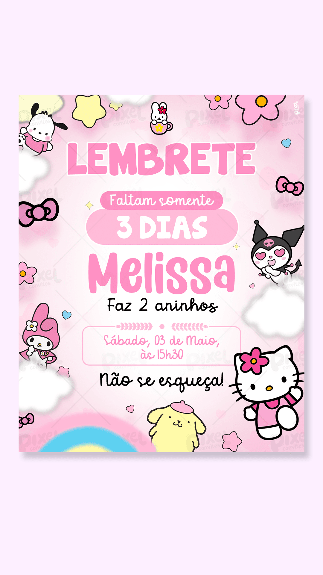 Lembrete Hello Kitty E Seus Amigos