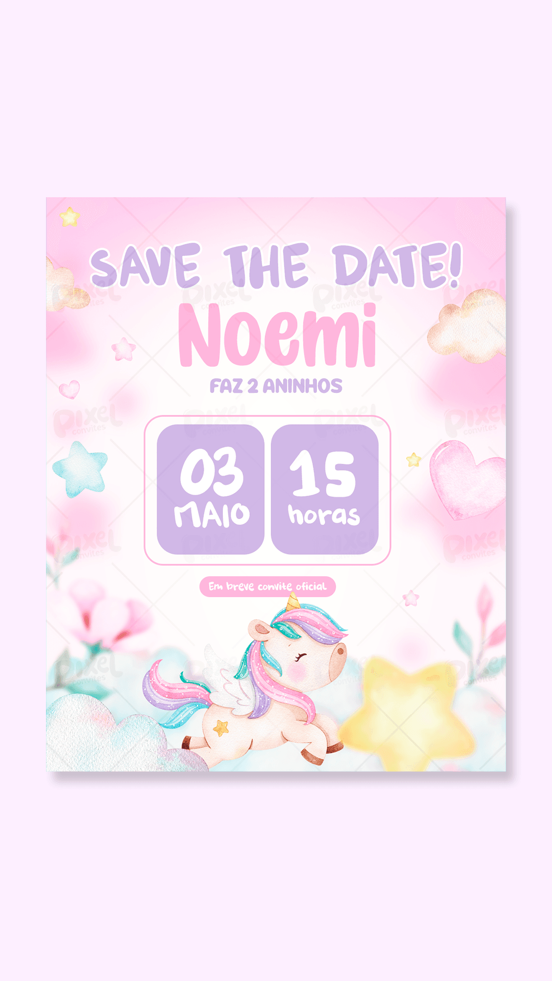 Save The Date Mundo Dos Unicórnios