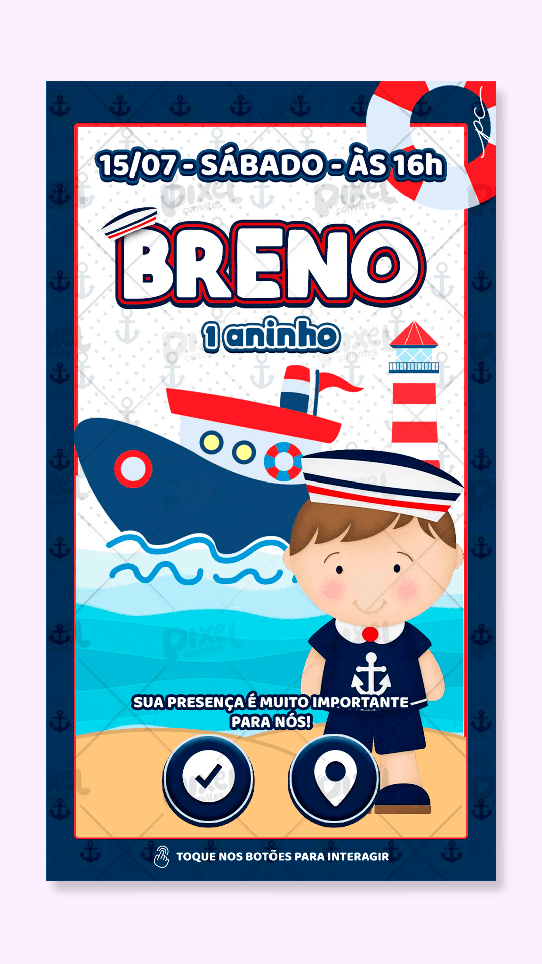 Convite Interativo Meu Pequeno Marinheiro