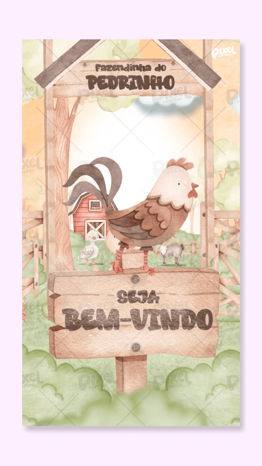 Convite Animado Festa Na Fazendinha - Menino