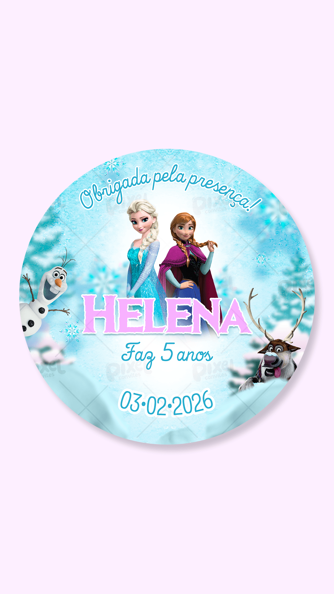 Tag Redonda Frozen Uma Aventura Congelante