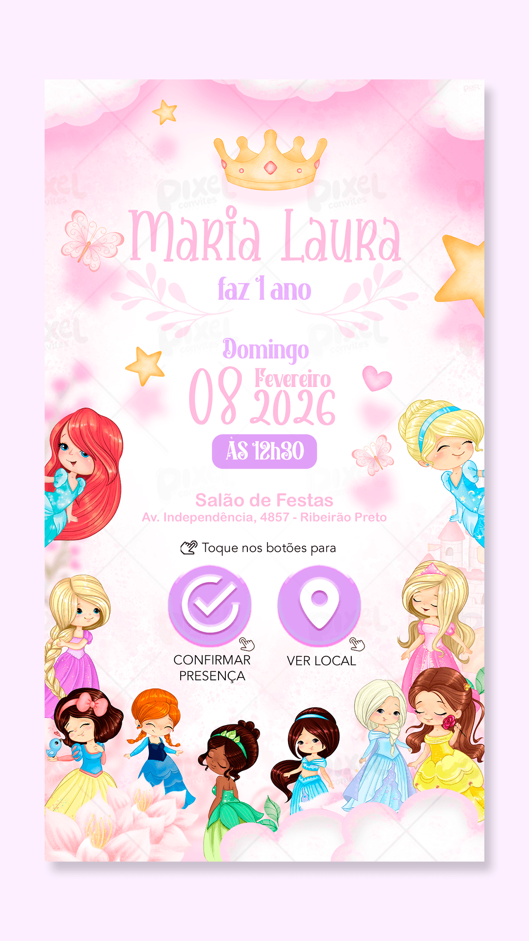 Convite Interativo Princesas Da Disney Baby Uma Nova Princesa No Reino