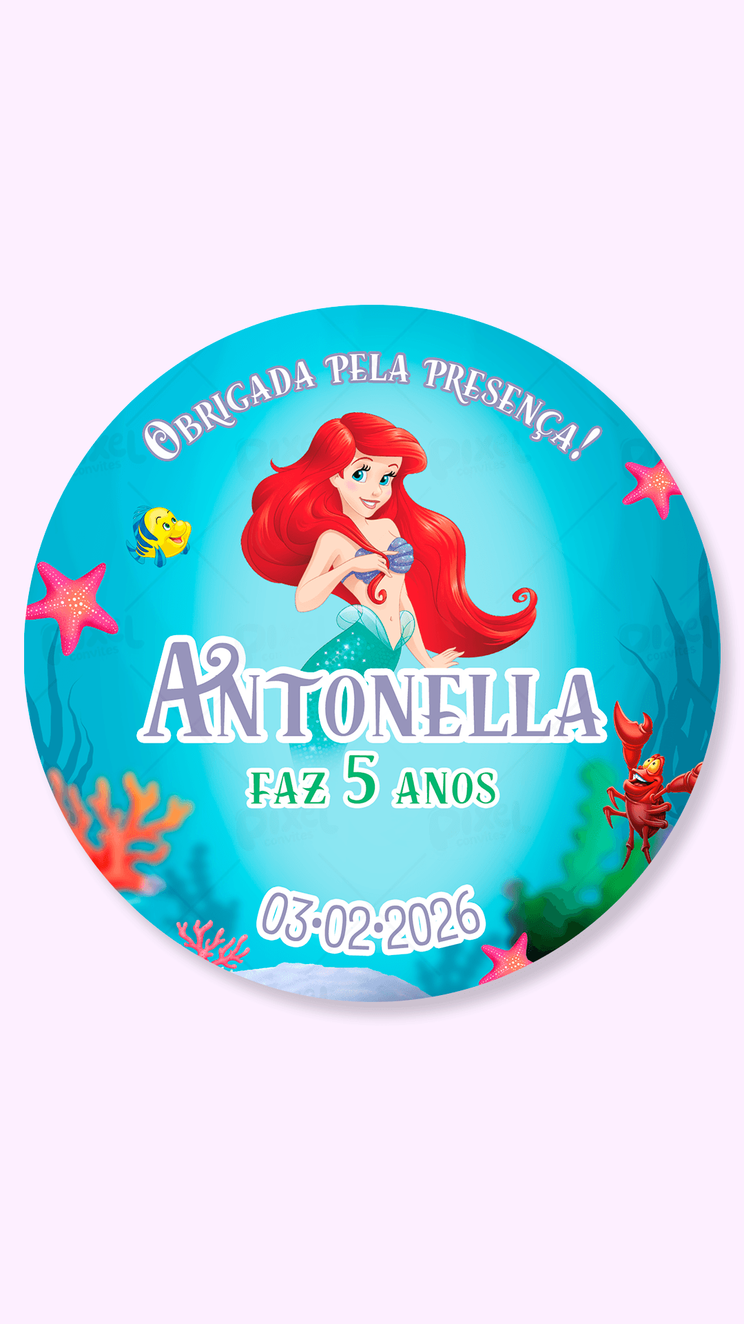 Tag Redonda Ariel A Pequena Sereia