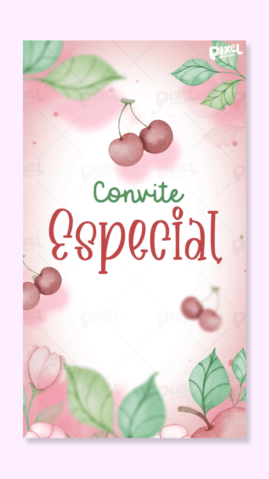 Convite Animado Minha Pequena Cerejinha