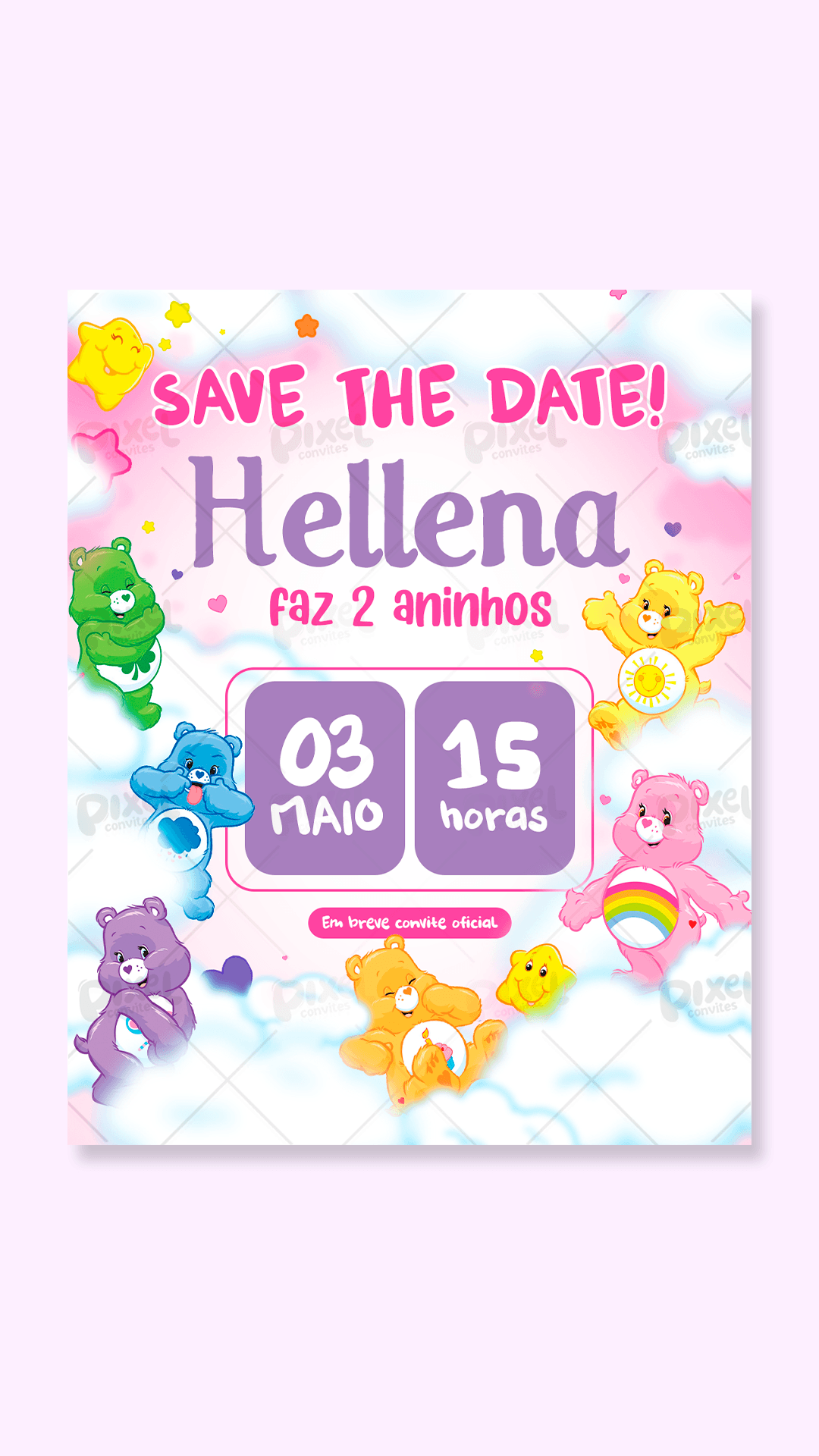Save The Date Ursinhos Carinhosos Diversão Na Terra Do Carinho