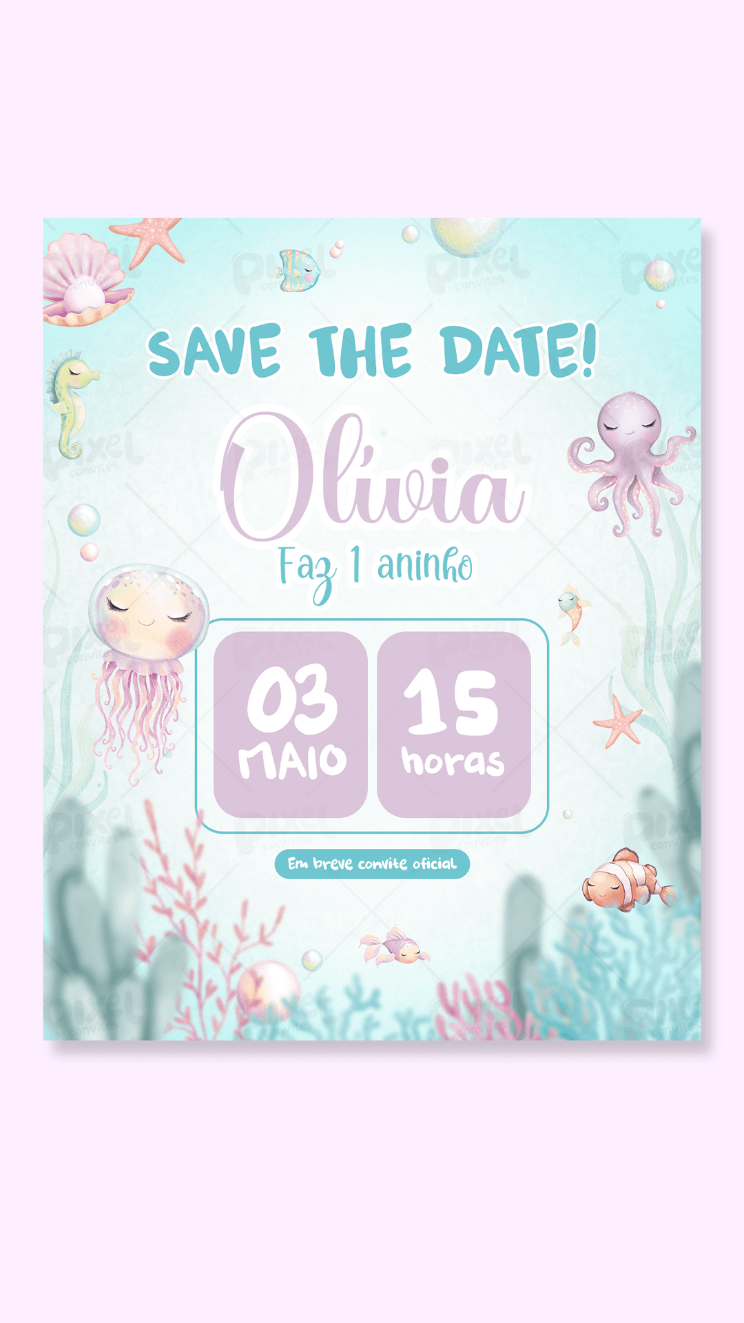 Save The Date Aventura No Fundo Do Mar - Menina
