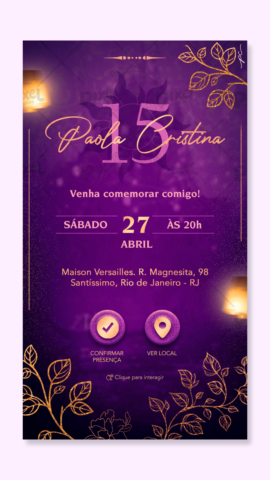 Convite Interativo Rapunzel 15 Anos