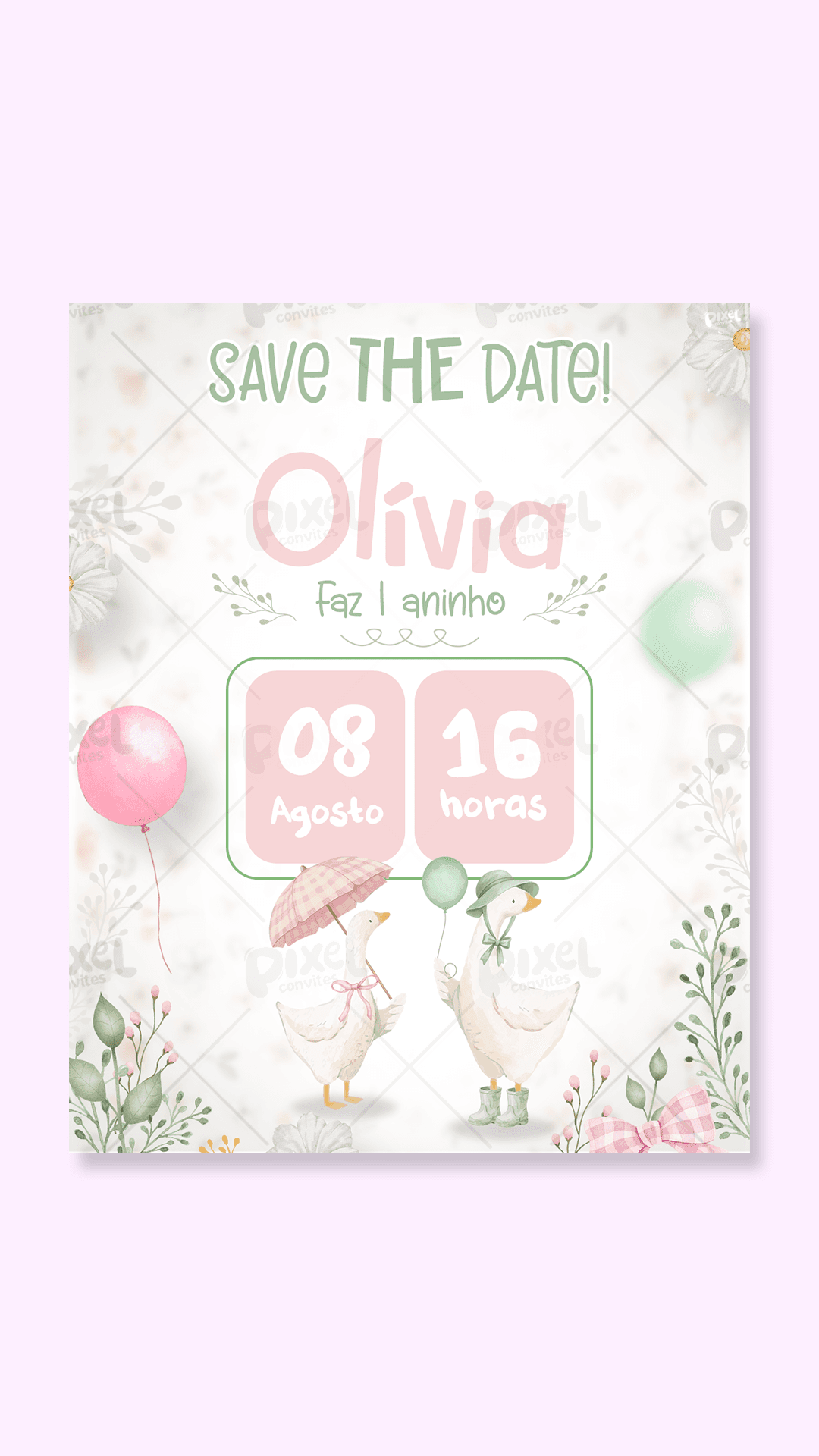 Save The Date Silly Goose A Festa Dos Gansos - Menina
