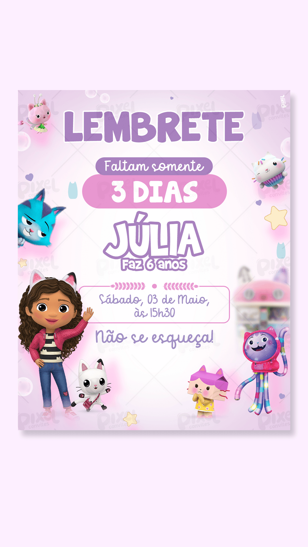 Lembrete Casa Mágica Da Gabby Dia De Diversão