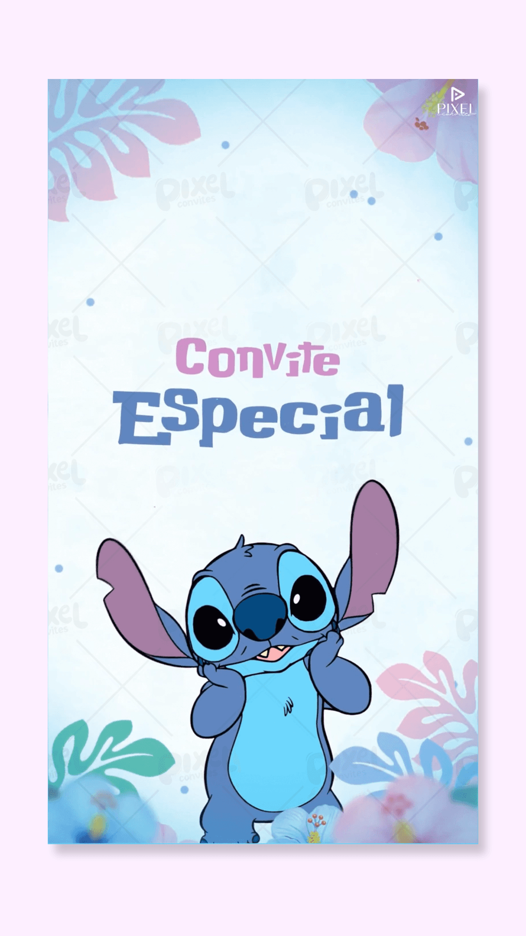 Convite Animado Festa Com Stitch & Angel